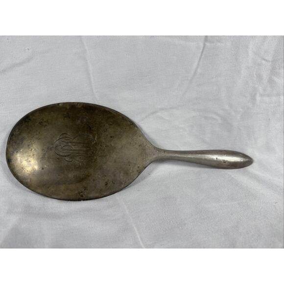 Alvin Sterling Silver Handheld Vanity Mirror Monogrammed Patina Antique USA - Picture 6 of 6